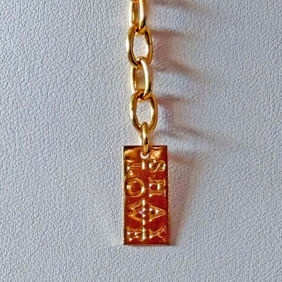 LARGE 2 ½ in. GENUINE CRYSTAL NECKLACE, by SHAY LOWE, LABRADOR COLOUR, PEAR SHAP - Picture 6 of 6